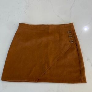 SHEIN Tan Mini Skirt with Button Detail